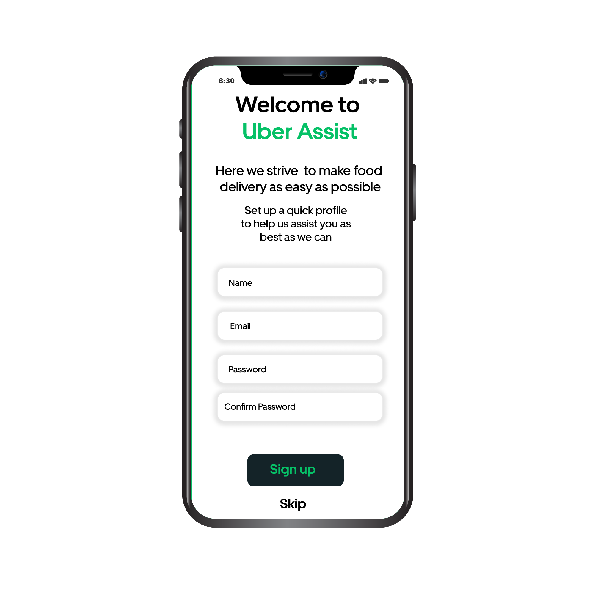 This image shows the sign in screen of the app
